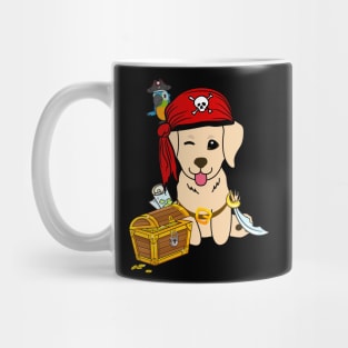 Funny golden retriever is a pirate Mug